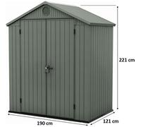 KETER DARWIN 6 x 4 Abri de jardin, 190 x 121 x 221 cm, zielony 17210351