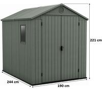 KETER DARWIN 6 x 8 Abri de jardin, 190 x 244 x 221 cm, vert 17210355