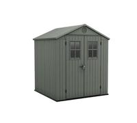 Keter Darwin Abri de Jardin 6 x 6, Finition Effet Bois, Couleur Vert Sauge, 3,3 m², 190 x 183 x 221 H cm