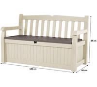 KETER EDEN GARDEN BENCH 265L Banc de rangement 140 x 60 x 84 cm, beige/marron 17190198