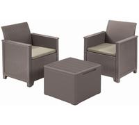 KETER ELODIE Ensemble de balcon avec table de rangement, cappuccino/sable 17212108