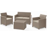 KETER ELODIE Ensemble de jardin 2 places avec table de rangement, cappuccino/sable 1721187