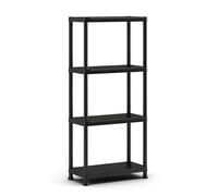 Keter Etagère Plus 60/40 - Etagère Facile à Monter - Système d'Assemblage des Etagères - Pieds Surélevés, Installation Murale, Ajustable - Cuisine, Garage, Atelier - 60 x 30 x 135 cm - Noir