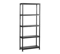KETER Etagère Plus 75/5 - Etagère Facile à Monter - Système d'Assemblage des Etagères - Pieds Surélevés, Installation Murale, Ajustable - Cuisine, Garage, Atelier - 75x32x176 cm - Noir