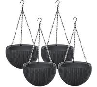 Keter Hanging Sphere Planter anthracite lot de 4 - suspension 4 pots