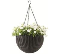 KETER HANGING SPHERE Pot de fleurs suspendu, rotin, avec chaîne, marron 17199246