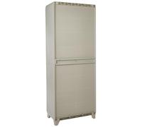 Keter Linear Wood Armoire Meuble de Rangement porte-cope Gris Porte Imitation Bois 68 x 39 x 173 H cm