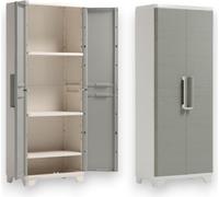 Keter Linear Wood outdoor 2 portes verrouillables en résine effet bois avec cadenas