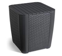 Keter Table d'appoint de jardin Luzon Osier plat Graphite