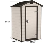 Keter Abri de jardin Manor 4 x 3 m Résine renforcée Avec fenêtre 128 x 94 x 196 cm Beige