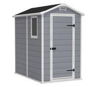 Keter Manor 4x6 abri de jardin en résine gris/blanc 198 x 130 x 192 cm avec plancher (230447)
