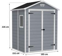 KETER MANOR 6 x 5 DD Abri de jardin, 185 x 152 x 226 cm 17197128
