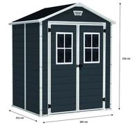 KETER MANOR 6 x 5 DD Abri de jardin, 185 x 152 x 226 cm 17197128