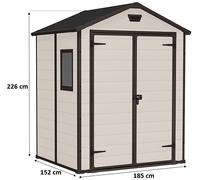 KETER MANOR 6 x 5 DD Abri de jardin, 185 x 152 x 226 cm, beige 17197128