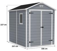 KETER MANOR 6 x 8 DD Abri de jardin, 186 x 237 x 227 cm 17197129