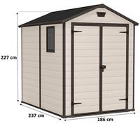 KETER MANOR 6 x 8 DD Abri de jardin, 186 x 237 x 227 cm, beige 17197129