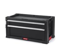 KETER | Module Servante 2 tiroirs, Noir, 56,2 x 28,9 x 26,2 cm, Plastique