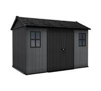 Keter Newton 1175 Abri de jardin en plastique, gris, aspect bois naturel, 230 x 350 x 246 cm