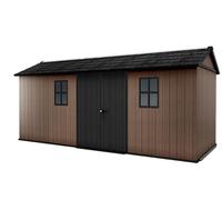 Keter Newton 7517/1775 Abri de Jardin Effet Bois Naturel, Portes et fenêtres orientables, Marron, 10,3 m², 230 x 539 x 246 (H) cm