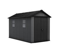 Keter Newton Plus Abri de jardin extérieur, résine Evotech, aspect bois, avec fenêtres, lucarne et peut être fermé (7513)