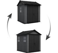KETER NEWTON PLUS WIDE 7 x 7,5 Abri de jardin, 230 x 224 x 246 cm, gris 17212878