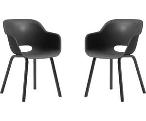KETER NOA DUO Fauteuil de jardin (lot de 2), pieds en métal, graphite 17213493