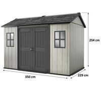 KETER OAKLAND 1175 SD Abri de jardin, 350 x 229 x 254 cm, gris/anthracite 17204172