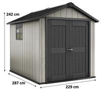 KETER OAKLAND 759 Abri de jardin, 229 x 287 x 242 cm, gris/anthracite 17201311