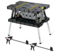 Keter pliable compact Établi Table de travail avec colliers de serrage, 21,7 X 33.5 X 75,6 cm, Noir, 197283