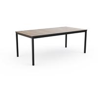 Keter Table Porto 200 cm, extérieure, 8 personnes, plateau effet bois, métal graphite, frêne
