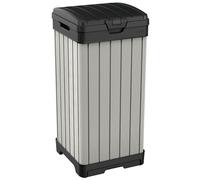 KETER ROCKFORD 125L Poubelle en résine, 41 x 41 x 87,4 cm, gris 17205944