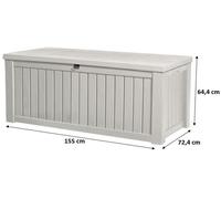 KETER ROCKWOOD 570L Coffre de rangement 155 x 72,4 x 64,4 cm, creme 17197729