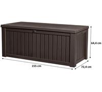 KETER ROCKWOOD 570L Coffre de rangement 155 x 72,4 x 64,4 cm, marron 17197729