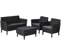 KETER SALEMO Ensemble de salon, canapé deux places, graphite/gris 17206003