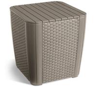 Keter Table d'appoint de jardin Luzon aspect rotin plat Cappuccino-Braun