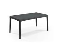 Keter Table de Jardin Plateau Latte - Dimensions : 160x90x74 cm - Structure Imitation rotin tressée - ALLIBERT by 6 Personnes