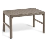 ALLIBERT LYON RATTAN Table de jardin, 116 x 71x 40/65 cm, cappuccino 17205429