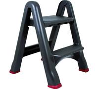KETER Tabouret pliable 2 marches noir/rouge