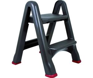 KETER Tabouret pliable 2 marches noir/rouge