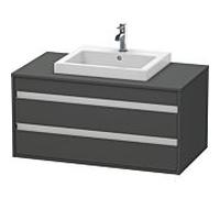 Ketho Duravit vasque KT675504949 100 x 55 cm, graphite mat, pour vasque à encastrer au centre, 2 tiroirs