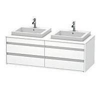 Ketho Duravit vasque KT6757B1818 140x55x49,6cm, pour vasque à encastrer, 4 tiroirs, découpe des deux côtés, blanc mat