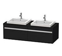 Ketho Duravit vasque KT6797B1616 140x55x42,6cm, vasques à encastrer, 2 coulissants, découpe des deux côtés, chêne noir