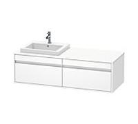 Duravit Meuble sous-lavabo Ketho KT6797L1818 1400x426x550 mm 2 tiroirs blanc mat découpe à gauche