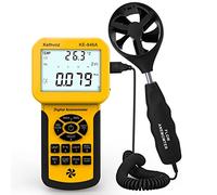 Kethvoz Anémomètre VMC Debimetre, Anemometre Mesure Débit Air Volume CFM Tester Vitesse du Vent Température pour Système AC, Mesureur vitesse l'air industriel avec MAX MIN AVG Stockage Données