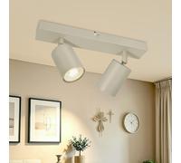 Ketom Plafonnier 2 Spots LED Orientable, Spots de Plafond GU10 Beige | Moderne Plafonnier Cuisine Spot Industriel Pivotants, pour Cuisine Chambre Couloir Salle à Manger, Sans Ampoule