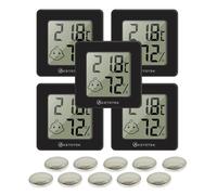 KETOTEK 5 pièces Thermomètre Intérieur Hygromètre Mini Numérique LCD Moniteur de Température et Humidimètre pour Maison Bureau