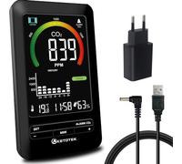 KETOTEK Detecteur CO2, Moniteur de Qualité de L'air Intérieur, Capteur CO2 avec Alarme, Détectant la Dioxyde de Carbone Température et Humidité
