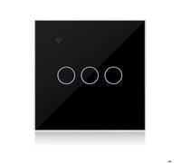 KETOTEK Interrupteur Connecté WIFI Noir 3 Gang 1 Voies Compatible avec Alexa, Interrupteur Tactile WiFi Contrôle de Smart Life APP
