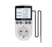KETOTEK Prise Thermostat 220V avec rétro-éclairage, Sonde NTC de 3 Mètres
