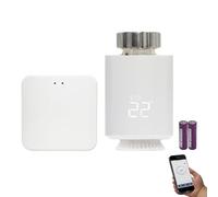 KETOTEK Tête Thermostatique Radiateur Connecté Zigbee WiFi Kit avec Hub | Vanne Thermostatique Programmable, Thermostat Radiateur Compatible avec Alexa, Contrôle via application Tuya/Smart Life